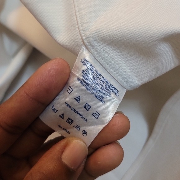 Lands' End Supima Cotton Hyde Park Tailored Fit Button Down Shirt 17 1/2-34 - Picture 6 of 6